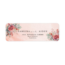 Étiquette Ombre Rose Peach | Dusty Blue Mariage