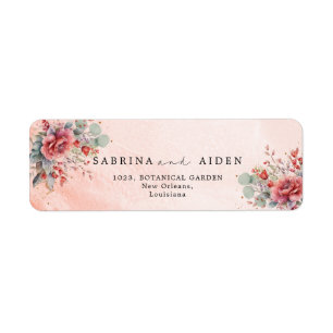 Étiquette Ombre Rose Peach   Dusty Blue Mariage