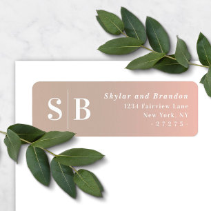 Étiquette Ombre Taupe Beige et Mariage rose Adresse de retou