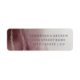 Étiquette Ombre Watercolor Cranberry Mariage Adresse de reto