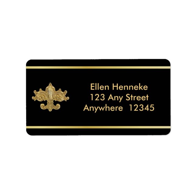 Étiquette Or Antique Fleur De Lis (Devant)