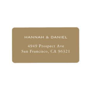 Étiquette Or élégant simple et adresse de retour blanche