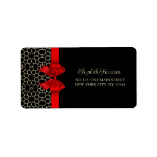 Étiquette Or moderne Egypte Géométrique Bow rouge Anniversai