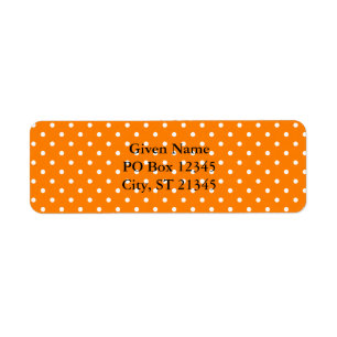 Étiquette Orange avec des pois blancs