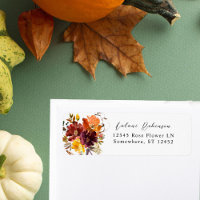 Orange & Chute Jaune Florale 2 Blanc Adresse de re