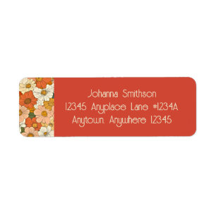 Étiquette Orange Groove Floral Rouge Orange