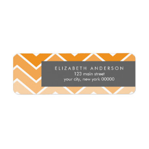 Étiquette Orange Ombre Zig Zag Chevron Motif