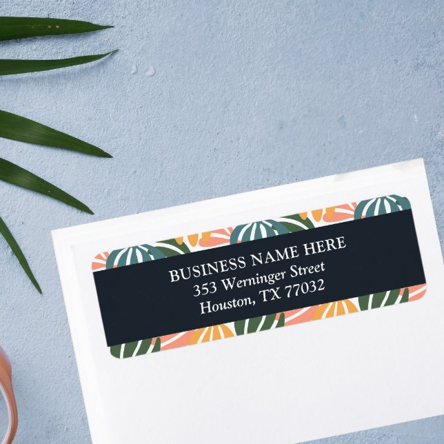 Étiquette Orange Vert Super Feuilles rétro Botanique (Créateur téléchargé)