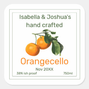 étiquette Orangecello   illustration vintage orang