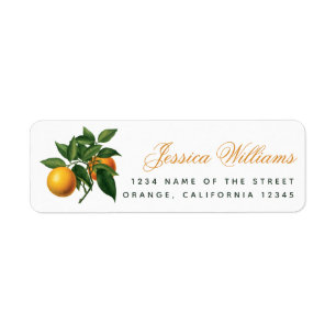 Étiquette Oranges botaniques Green Feuille Foliing Adresse L