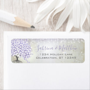 Étiquette Orchid Blush Heart Leaf Tree Lilac Adresse de reto