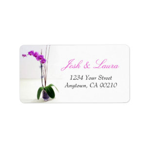 Étiquette Orchidée violette rose Floral Adresse de retour Ét
