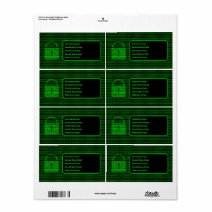 Étiquette Ordinateur & Sécurité Cyber Services Padlock