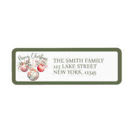 ÉTIQUETTE ORNEMENT DE NOËL VINTAGE ROSE