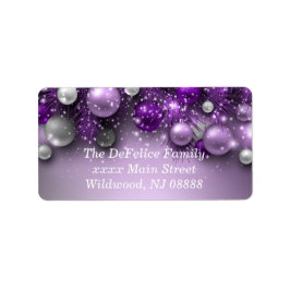 Étiquette Ornements de Noël - Purples