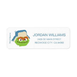 Étiquette Oscar the Grouch Woodland Face Add Your Info