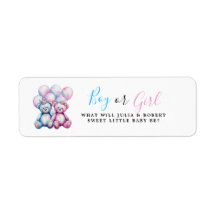 Ours Aquarelle Genre Reveal Party Garçon ou Fille