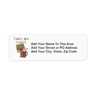 Étiquette Ours de fille fou pour le cacao