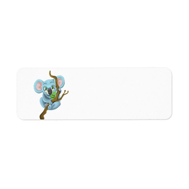 Étiquette Ours koala Cute accroché à la branche de l'arbre (Devant)