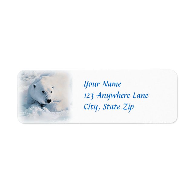 Étiquette Ours polaire et neige (Devant)
