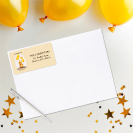 Étiquette Ours Premier anniversaire Sexe Ours jaune neutre