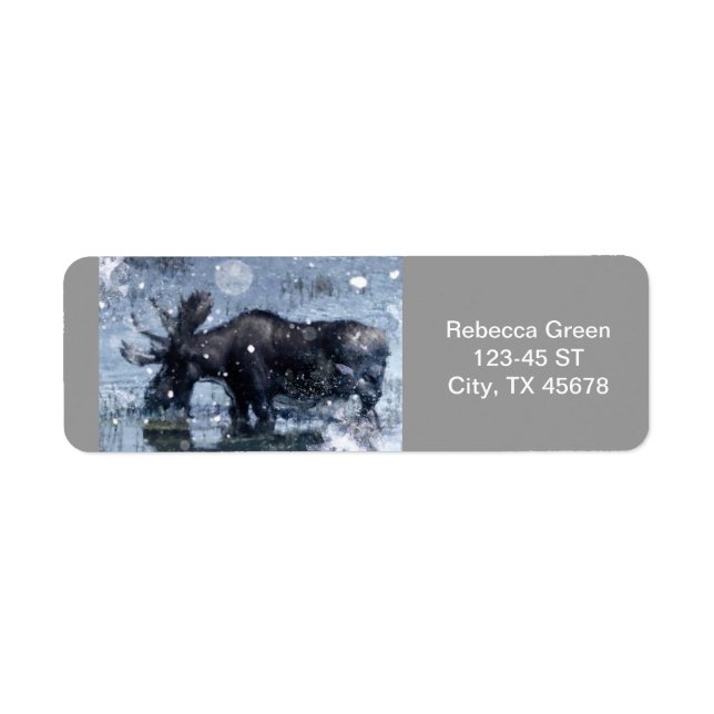 Étiquette Outdoorsman rustique sauvage faune taureau orignal (Devant)