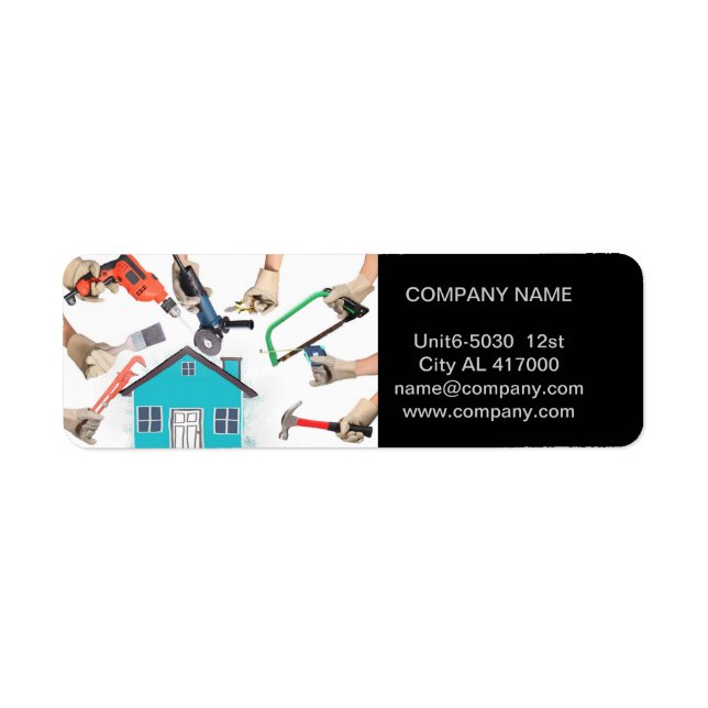 Étiquette Outils mécaniques Manufacture de menuiserie (Devant)