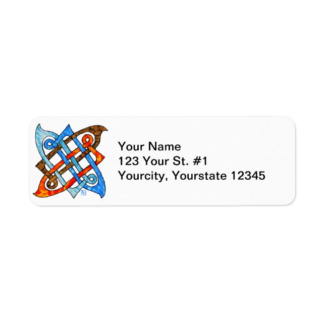 Étiquette Pagan Celte noeud Terre Air Fire Éléments d'eau (Devant)