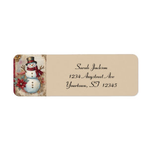 Étiquette Page du journal Snowman Junk