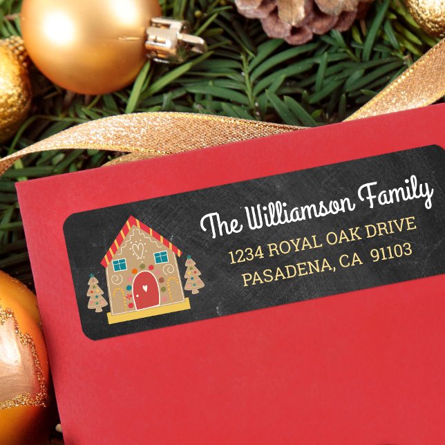 Étiquette Pain d'épice Maison Cute Chalkboard Script (Créateur téléchargé)