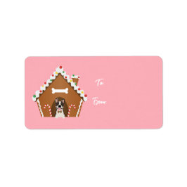 Étiquette Pain d'épice Maison de chien Noël