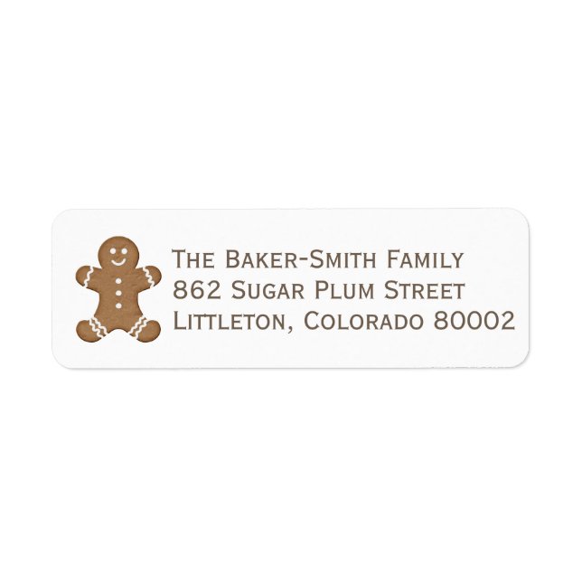 Étiquette Pain d'épices Homme Cookie Noël Mignonne (Devant)