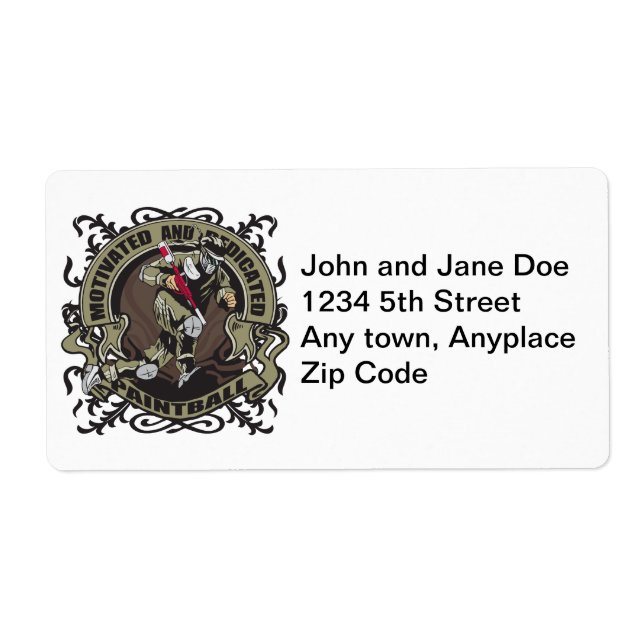 Étiquette Paintball motivé (Devant)