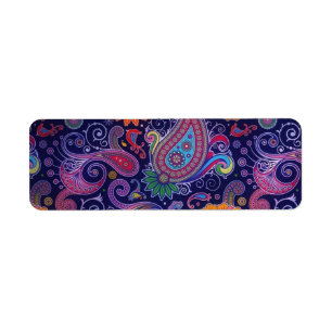 Étiquette Paisley violet rose