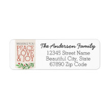 Paix moderne Joie Amour Noël Vacances Couronne