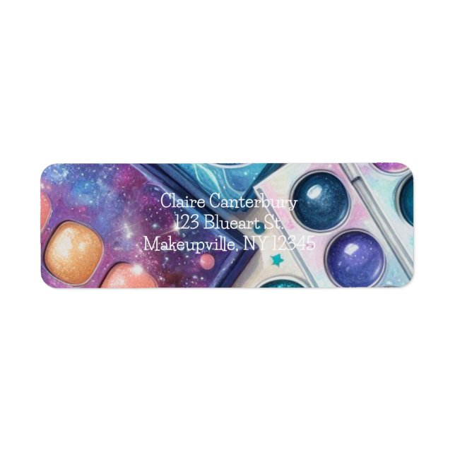 Étiquette Palettes de maquillage de parties scintillant et d (Devant)