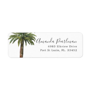 Étiquette Palm Dusty   Adresse personnelle personnalisée