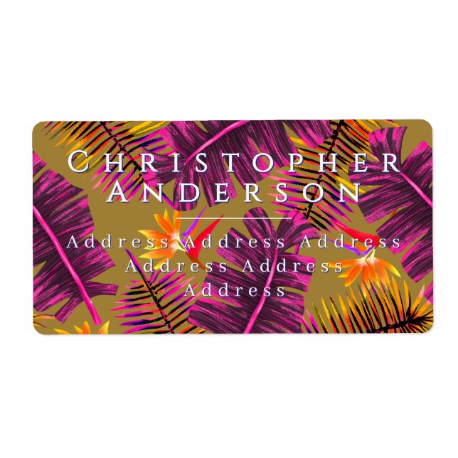 Étiquette Palm Paradise Yellow Orange (Devant)