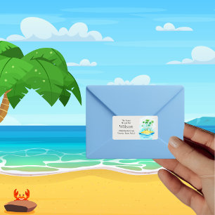 Étiquette Palm Tree Beach invitation de mariage adresse de r