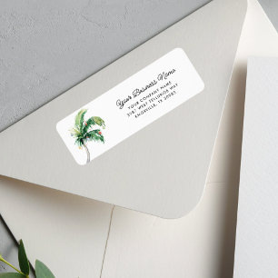 Étiquette Palm Tree Entreprise Noël Adresse de retour