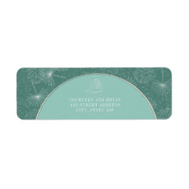 Étiquette Palm Tropical Aqua Seashell Beach Mariage