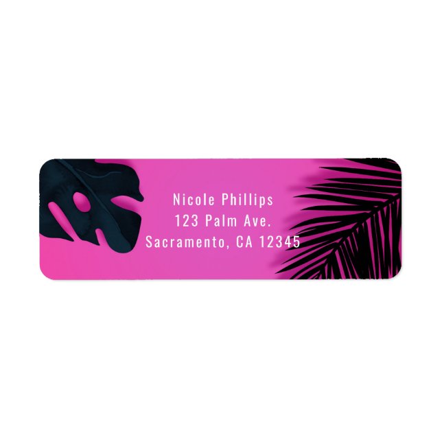 Étiquette Palm Tropical Rose Feuille Party Luau Invitation (Devant)