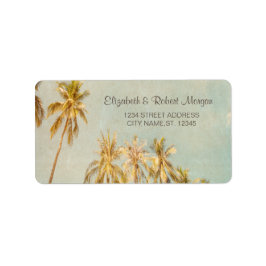 Étiquette Palmiers de plage Retro