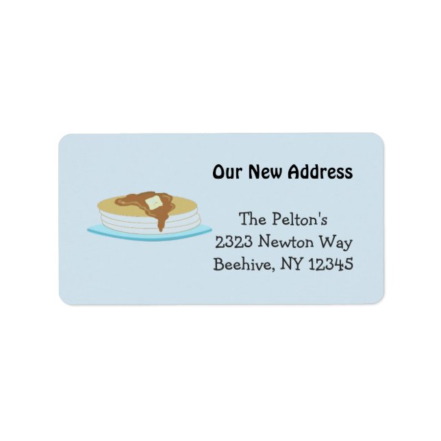 Étiquette Pancakes et sirop Notre nouvelle adresse (Devant)