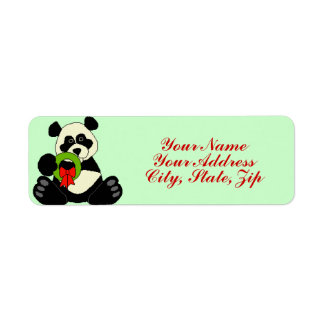 Étiquette Panda de Noël