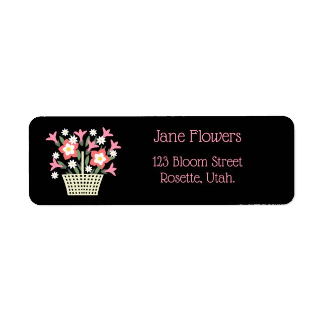 Étiquette Panier de fleurs (Devant)