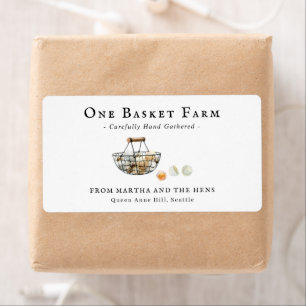 Étiquette Panier d'oeufs aquarelle   Oeufs frais de ferme