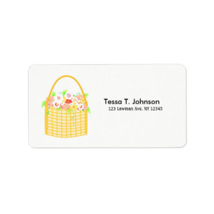 Étiquette Panier Tissé de Fleurs