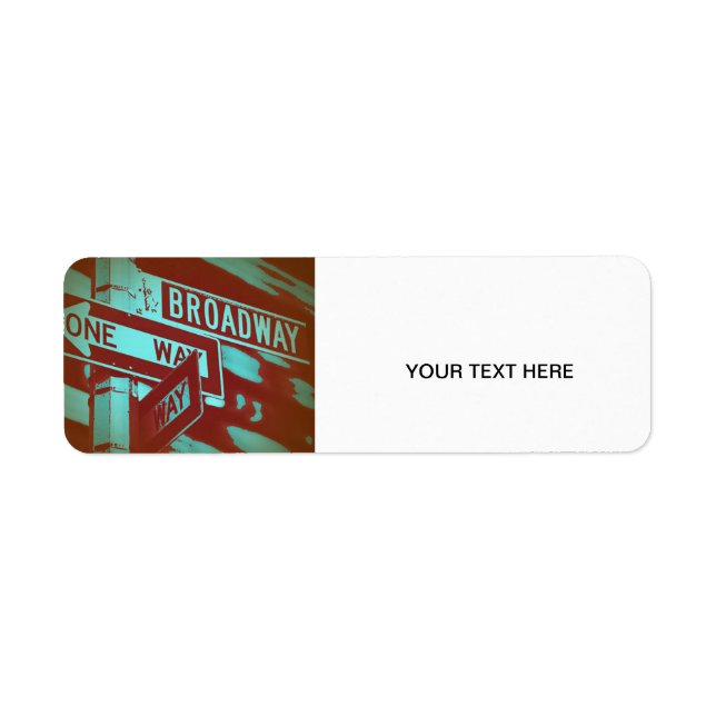 Étiquette Panneau Broadway (Devant)