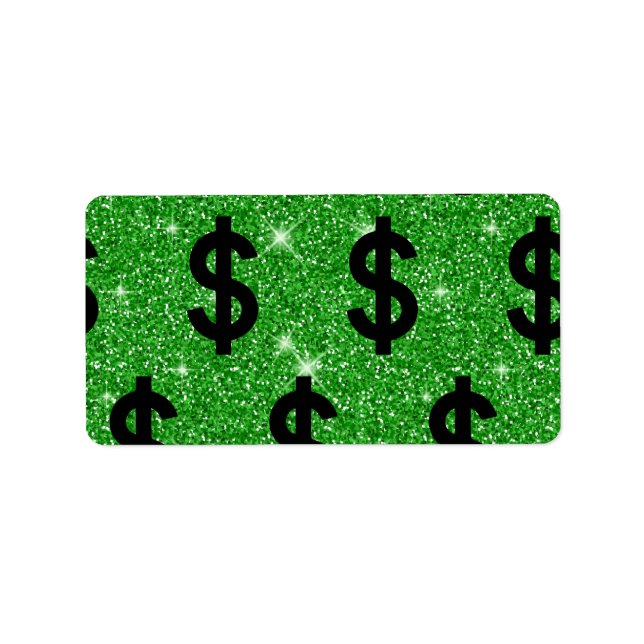 Étiquette Panneau Dollar Noir Argent Entrepreneur Wall Stree (Devant)